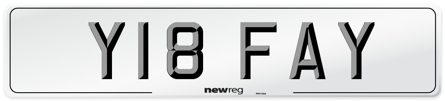 Y18 FAY Number Plate from New Reg